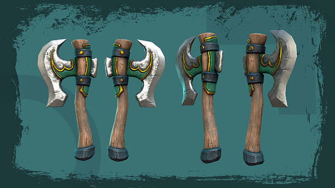 Axe set Low-poly 3D model