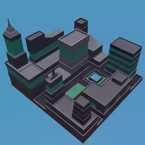 Low Poly City Block Game Assets