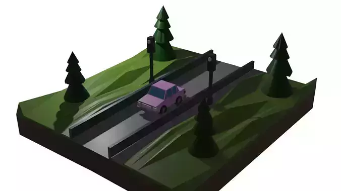 Low Poly Cute Car Game Assets