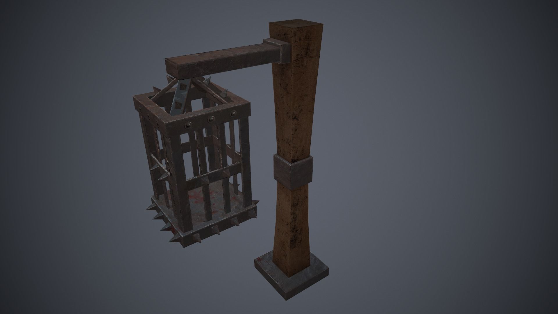 Hanging cage Free low-poly 3D model_2