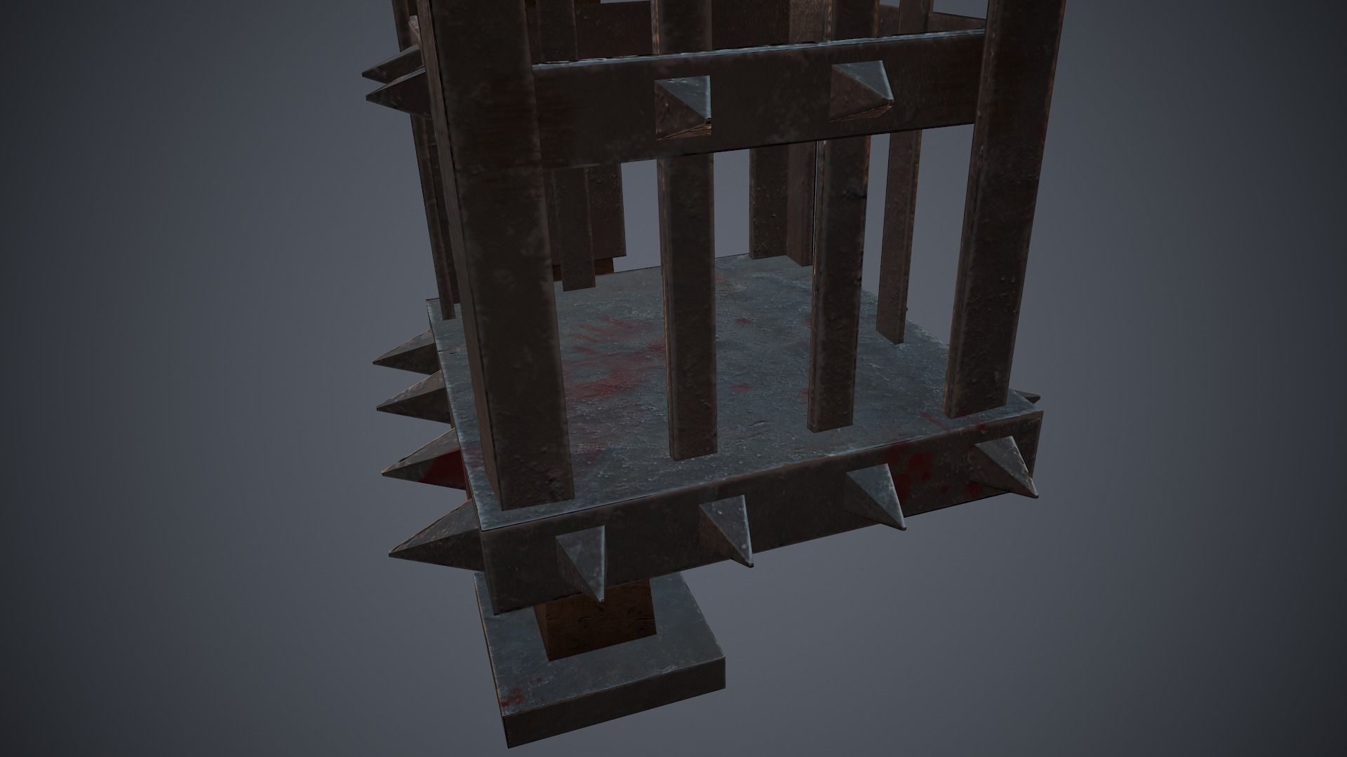 Hanging cage Free low-poly 3D model_3