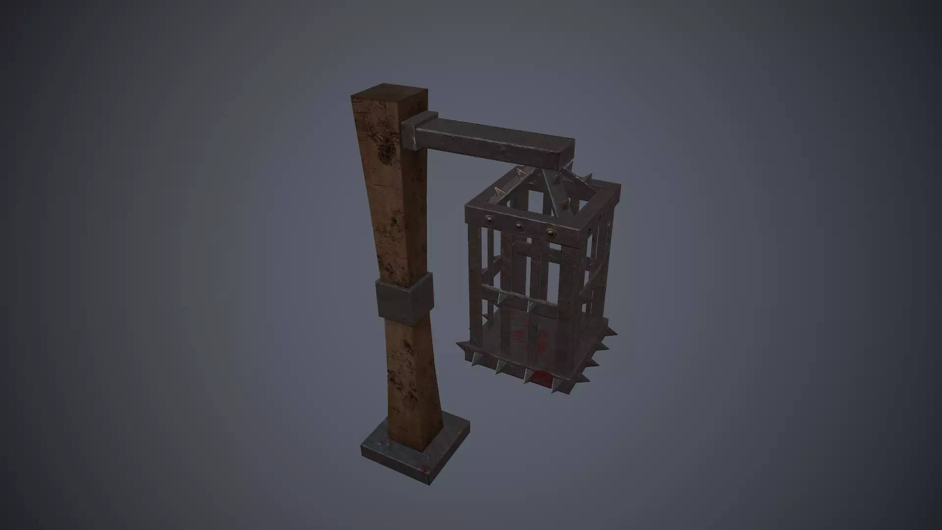 Hanging cage Free low-poly 3D model_0