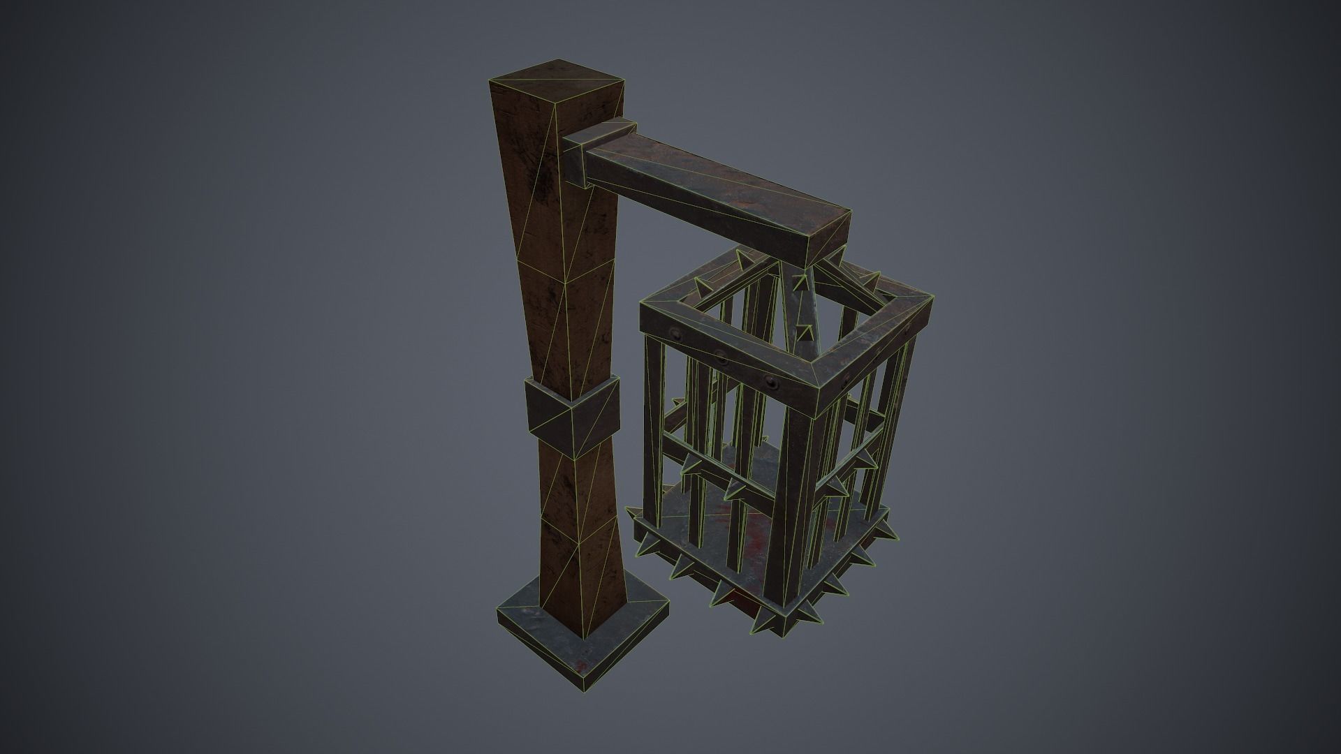 Hanging cage Free low-poly 3D model_8
