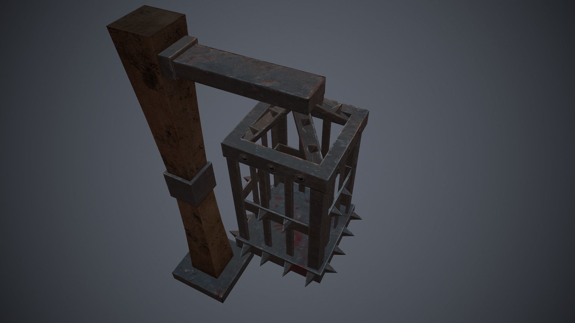 Hanging cage Free low-poly 3D model_7