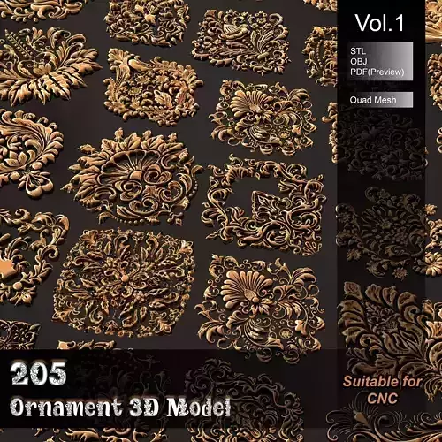 205 Ornament 3D Model V1