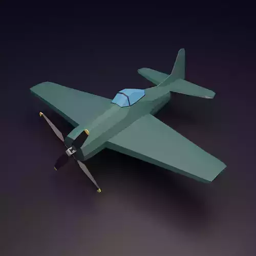 Low Poly Grumman Plane Game Assets Low-poly 3D model