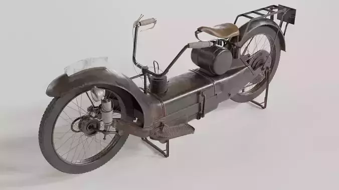 1921 Ner-a-car classic bike black PBR textured model