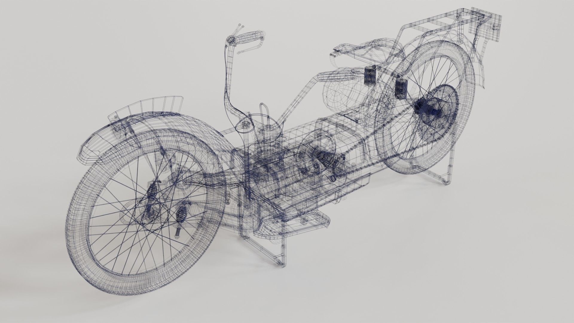 1921 Ner-a-car classic bike black PBR textured model 3D model_10