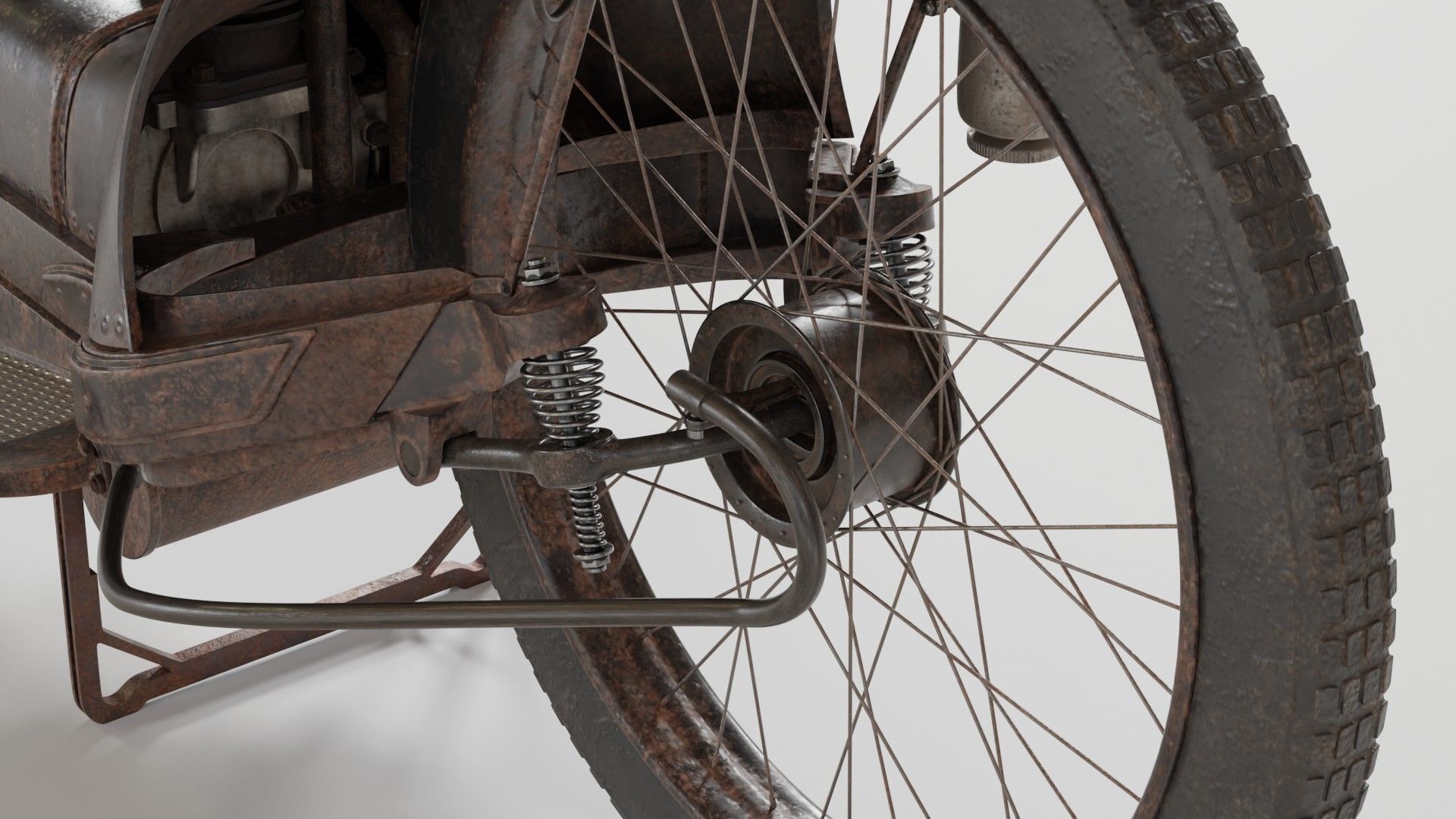 1921 Ner-a-car classic bike black PBR textured model 3D model_8