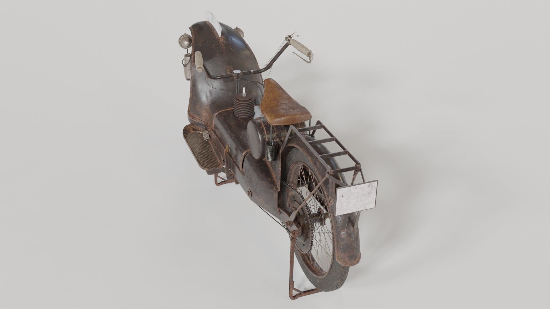 1921 Ner-a-car classic bike black PBR textured model 3D model_3
