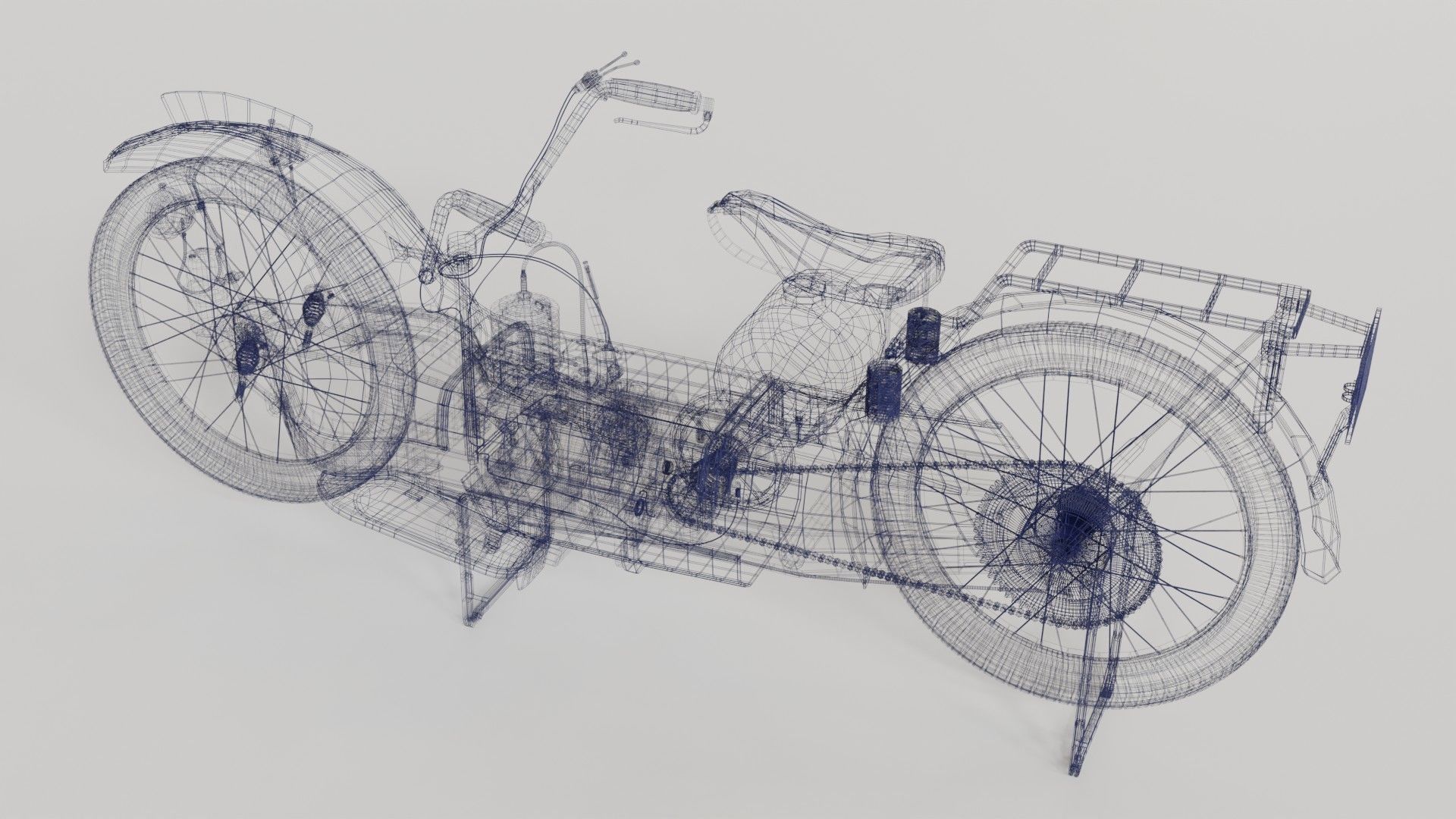 1921 Ner-a-car classic bike black PBR textured model 3D model_11