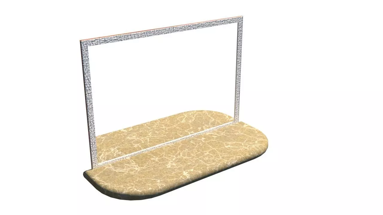 bathroom mirror Low-poly 3D model_0