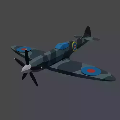 Spitfire Plane Game Assets Low Poly