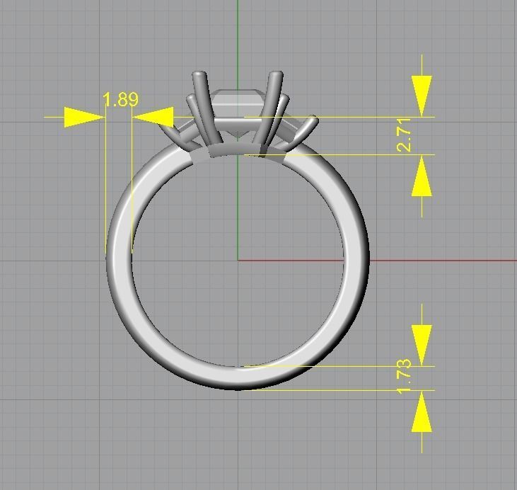 Three stone engagement ring 3D print model_4