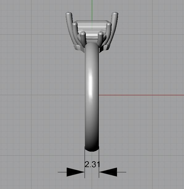 Three stone engagement ring 3D print model_5