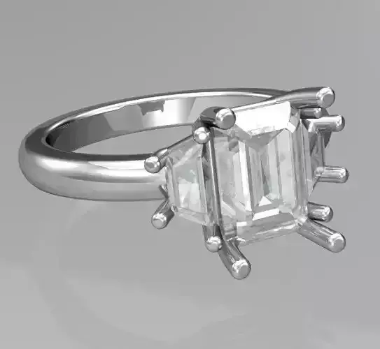 Three stone engagement ring