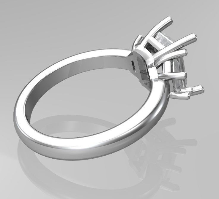 Three stone engagement ring 3D print model_2