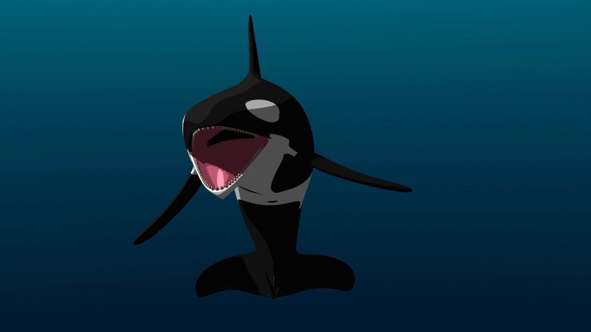 Orca Whale Low-poly 3D model_25