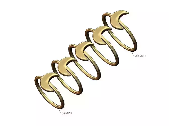 Crescent moon band US sizes 5to9