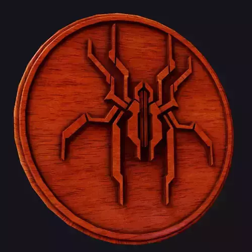 Concept plate picture of wood spider