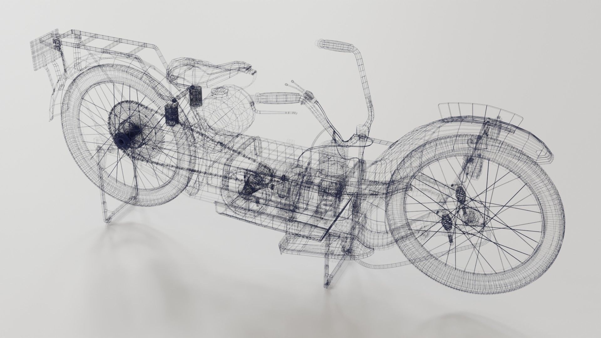 1921 Ner-a-car classic bike red PBR textured model 3D model_14