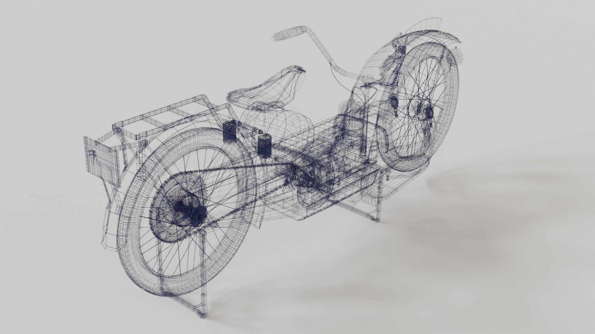 1921 Ner-a-car classic bike red PBR textured model 3D model_13