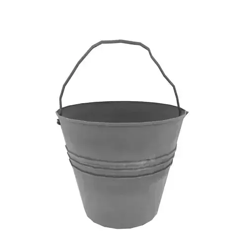 Bucket metal with handles Free low-poly 3D model