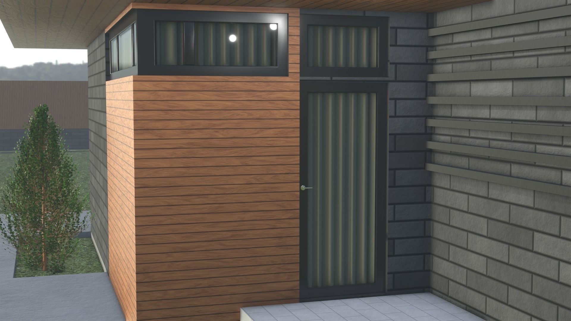 Blender project of Cottage Architecture House Building Exterior 3D model_7