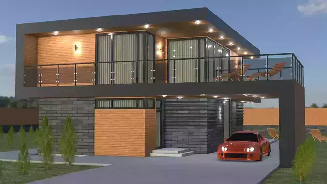 Blender project of Cottage Architecture House Building Exterior