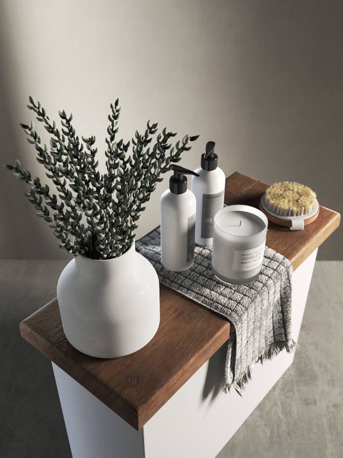 Bathroom Accessories with Donkey Tail 3D model_1