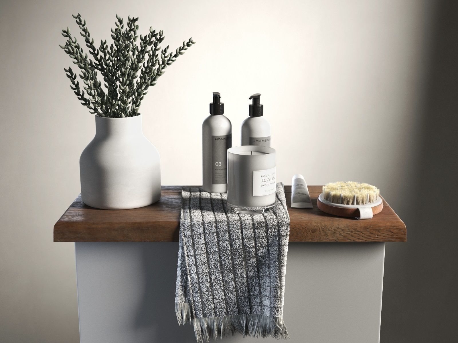 Bathroom Accessories with Donkey Tail 3D model_2