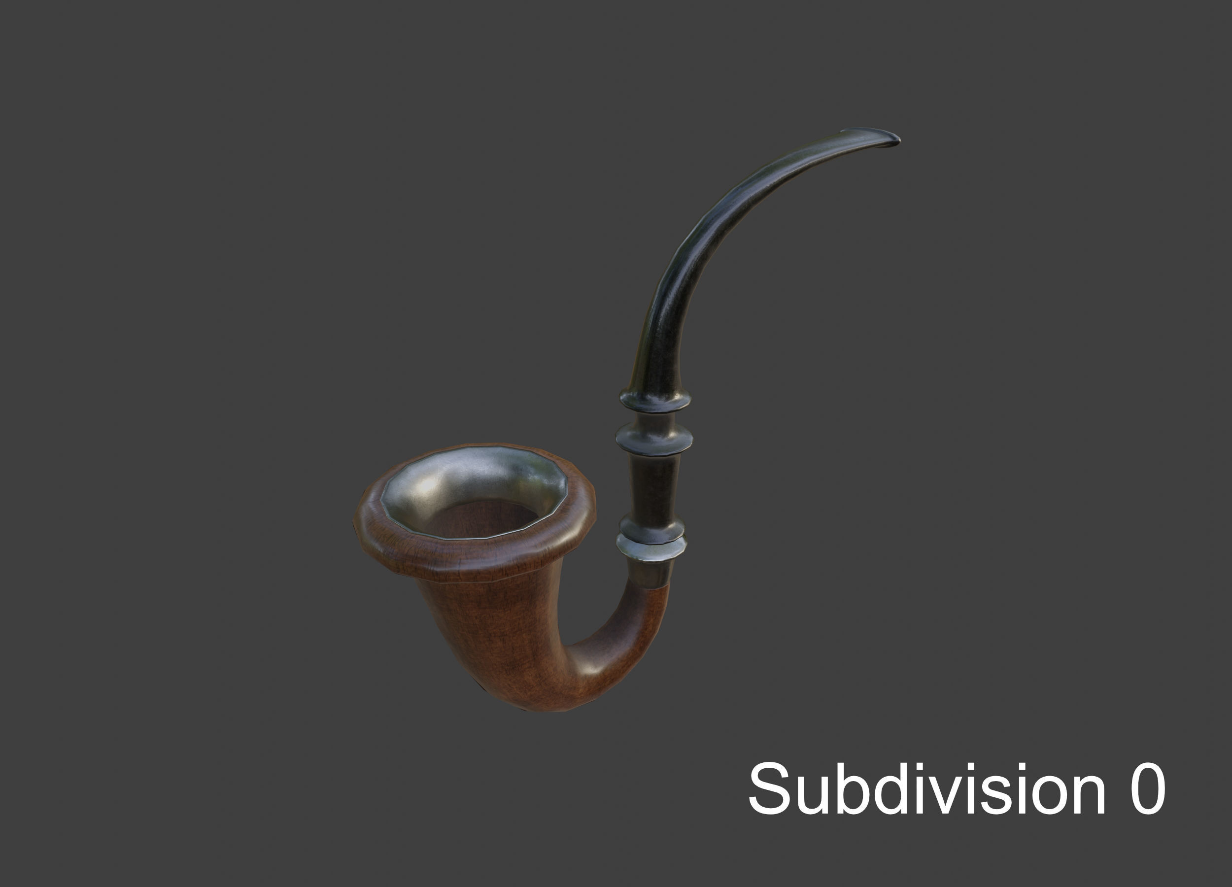 Vintage wooden tobacco pipe smoking 3D model_34