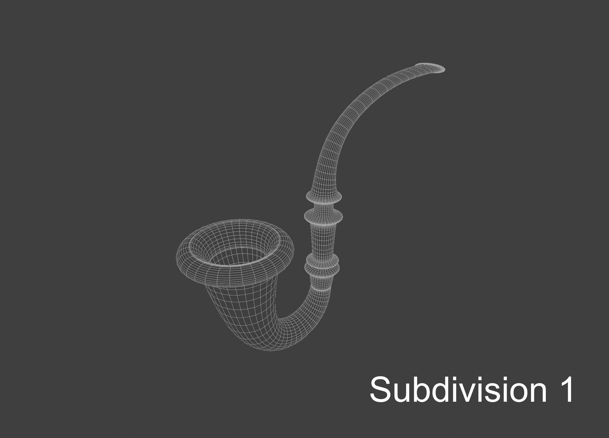 Vintage wooden tobacco pipe smoking 3D model_27