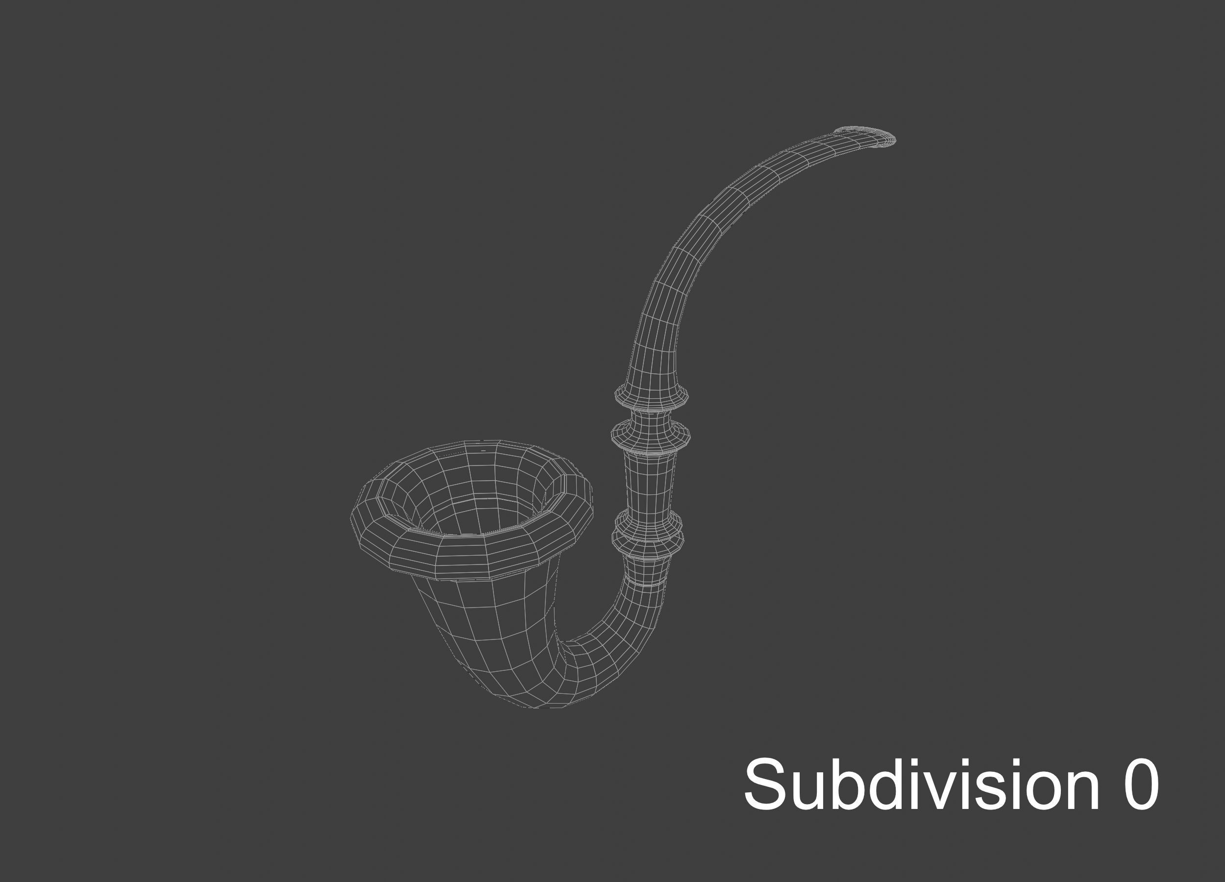 Vintage wooden tobacco pipe smoking 3D model_26
