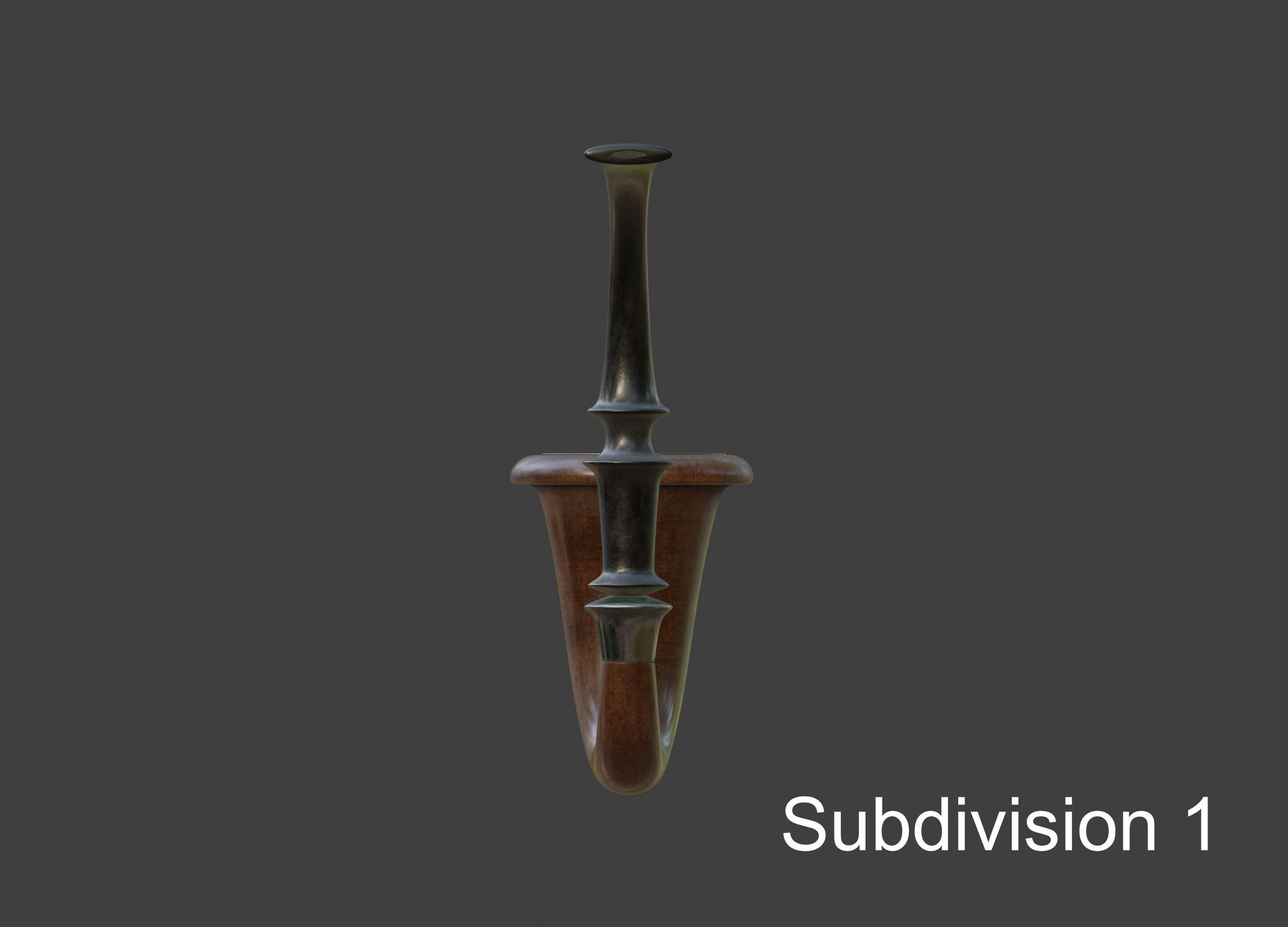 Vintage wooden tobacco pipe smoking 3D model_31