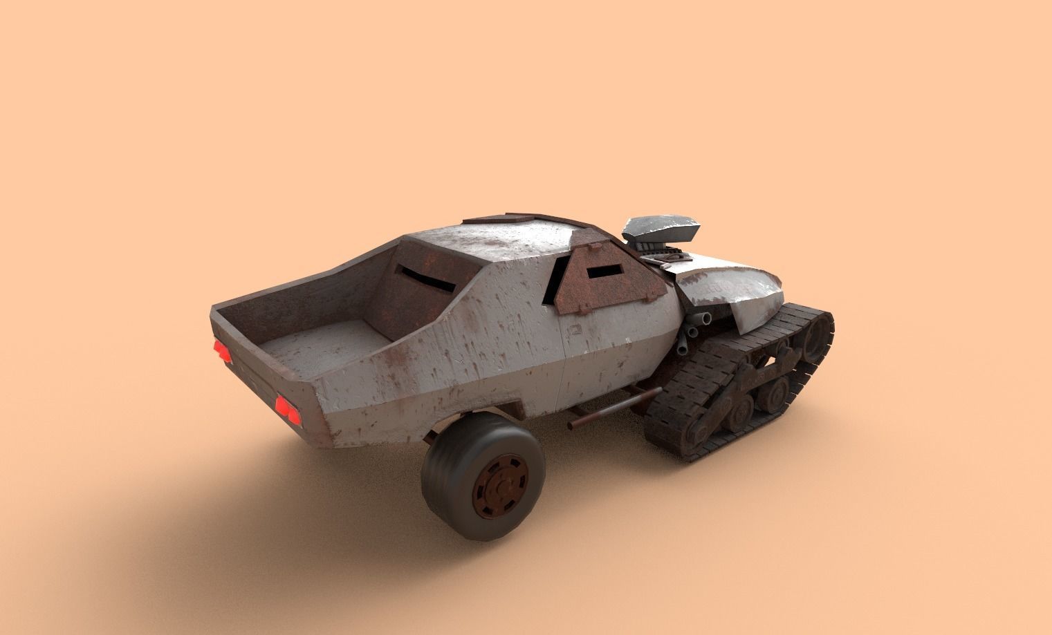 Stylized car Mad Max Low-poly 3D model_1