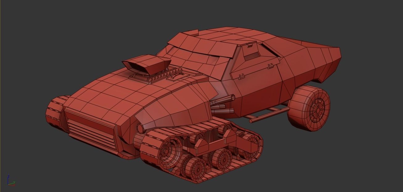 Stylized car Mad Max Low-poly 3D model_2
