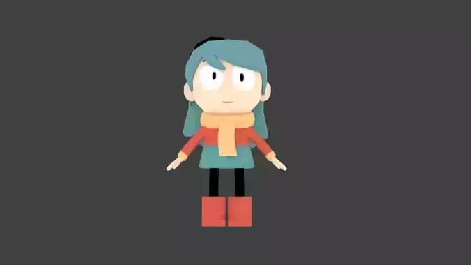 personagem de desenho animado hilda 3d lowpoly Low-poly 3D model