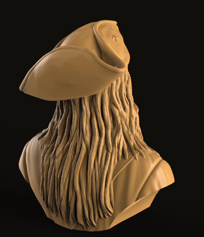 Bust Jack Sparrow 3D print model_7