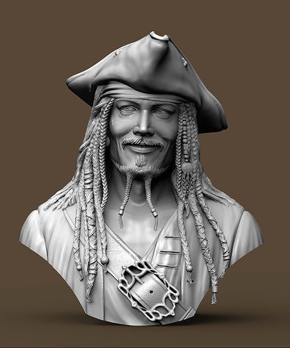 Bust Jack Sparrow 3D print model