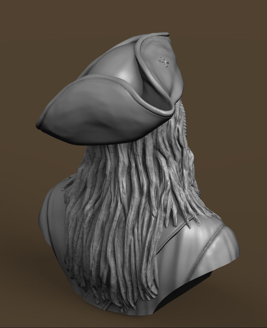 Bust Jack Sparrow 3D print model_15