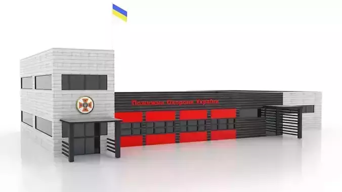 Ukraine Fire Station - 1 Low-poly 3D model