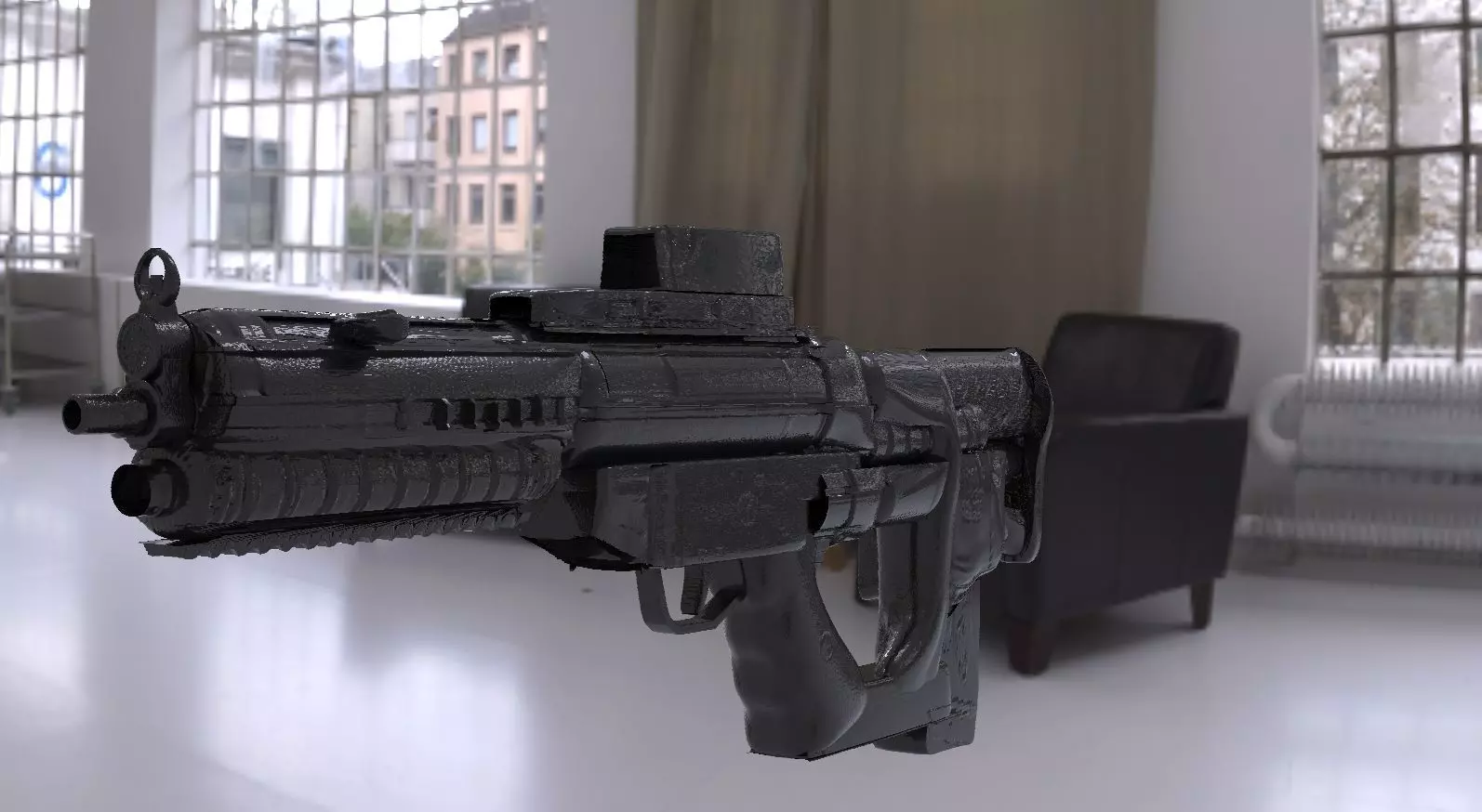 Assault Rifle Custom scope Sci-fi 3D model