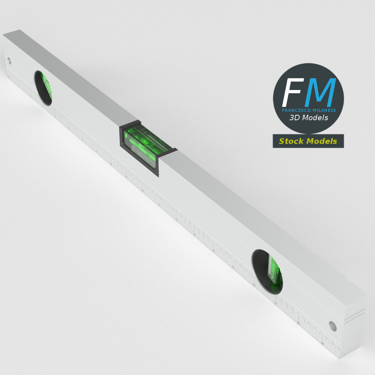 Spirit level 3D model_2
