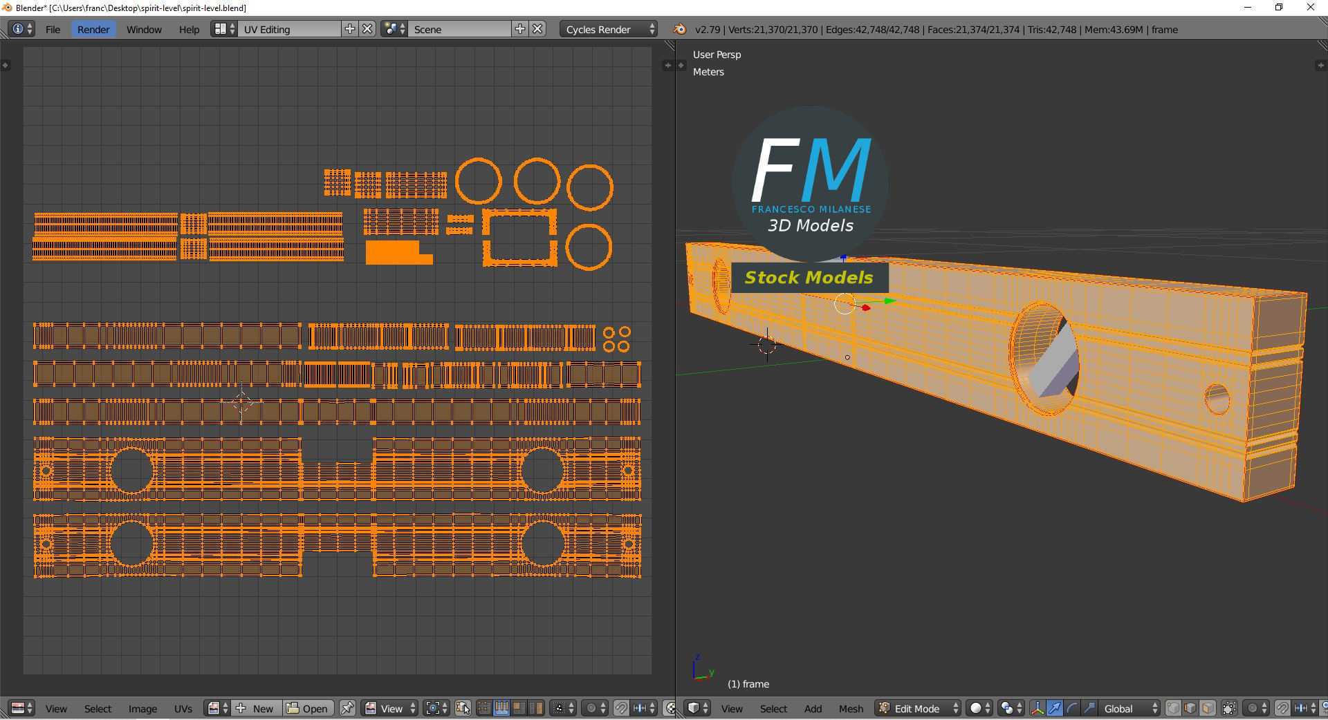 Spirit level 3D model_10