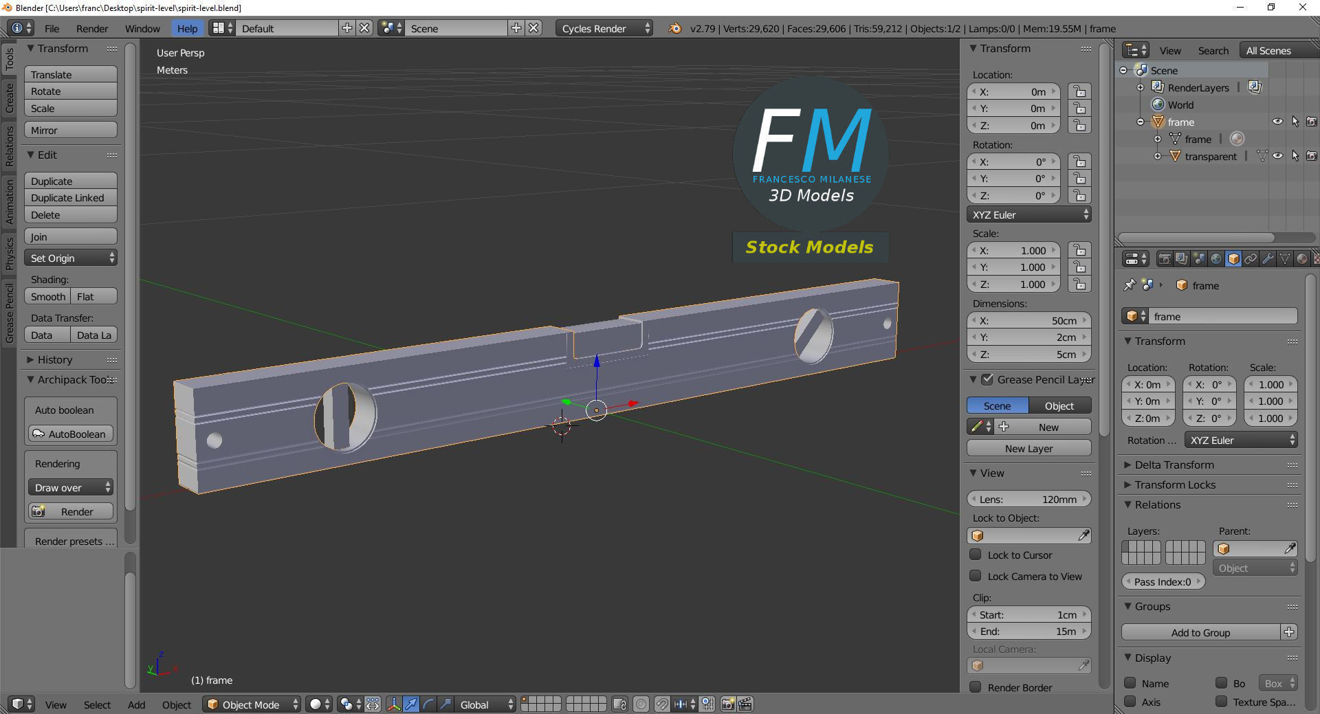 Spirit level 3D model_9