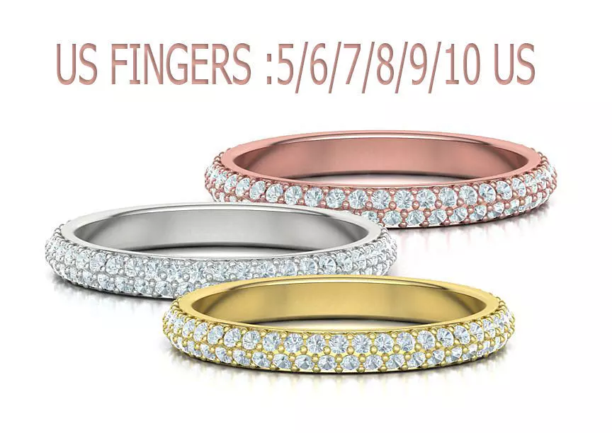 Diamond Eternity Ring Wedding Band Stackable ring 3dmodel 3D print model