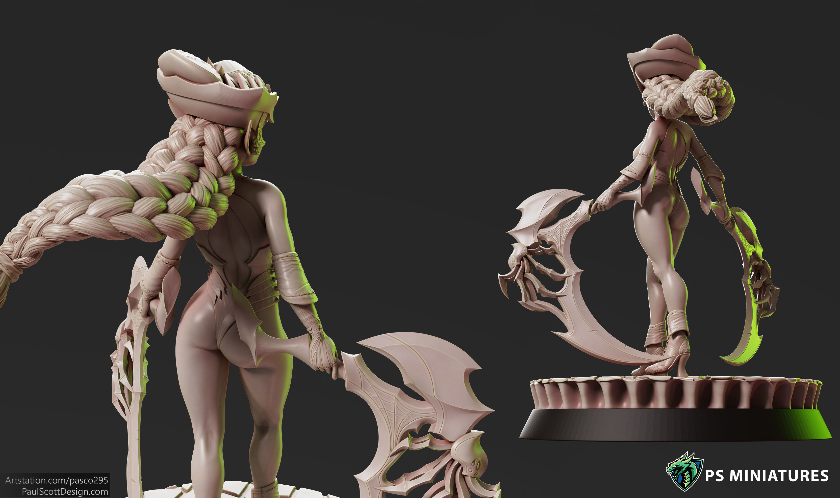 Drow Reaper Pose 2 - Includes Extra Pinup Version 3D print model_10