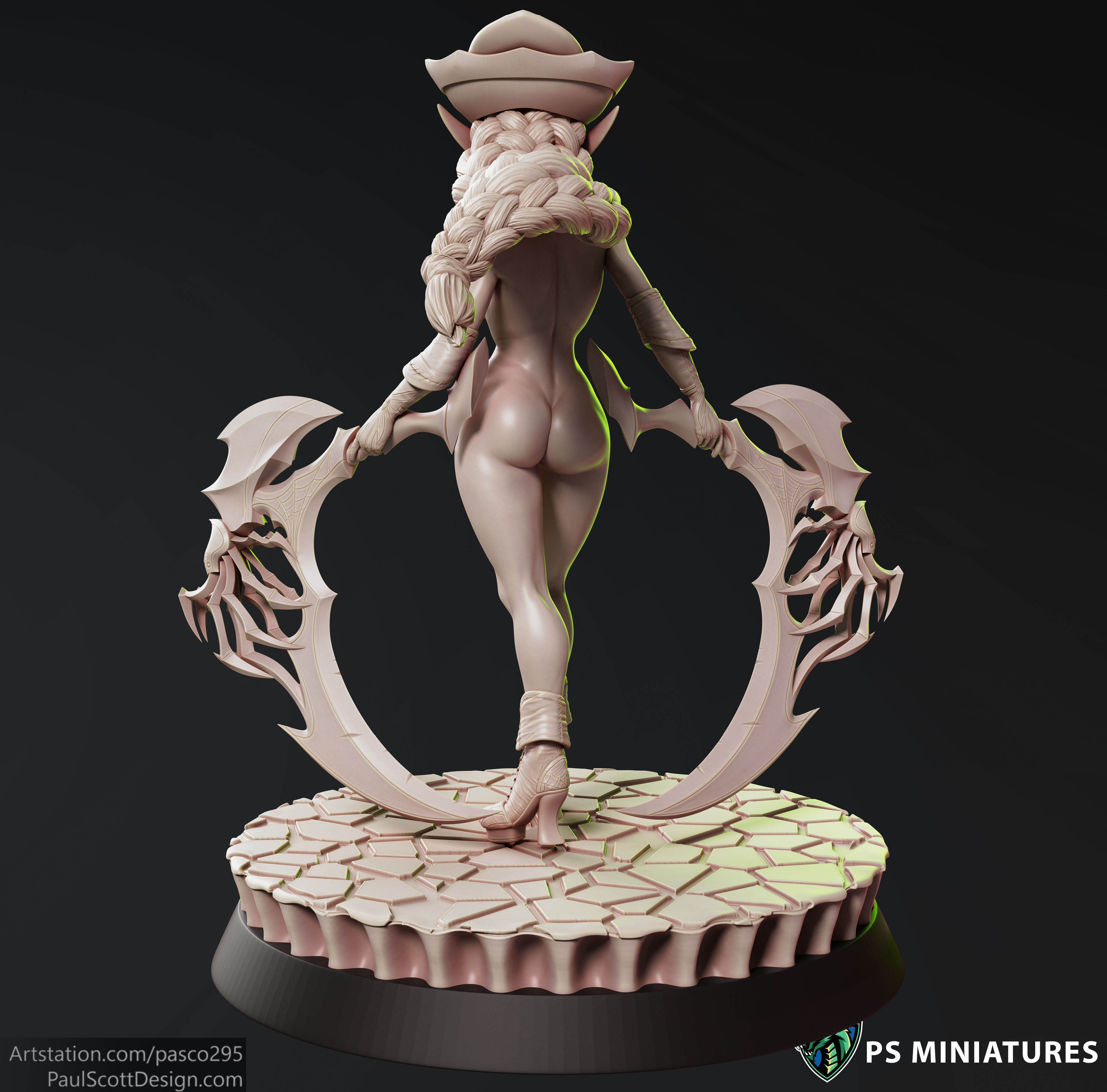 Drow Reaper Pose 2 - Includes Extra Pinup Version 3D print model_13