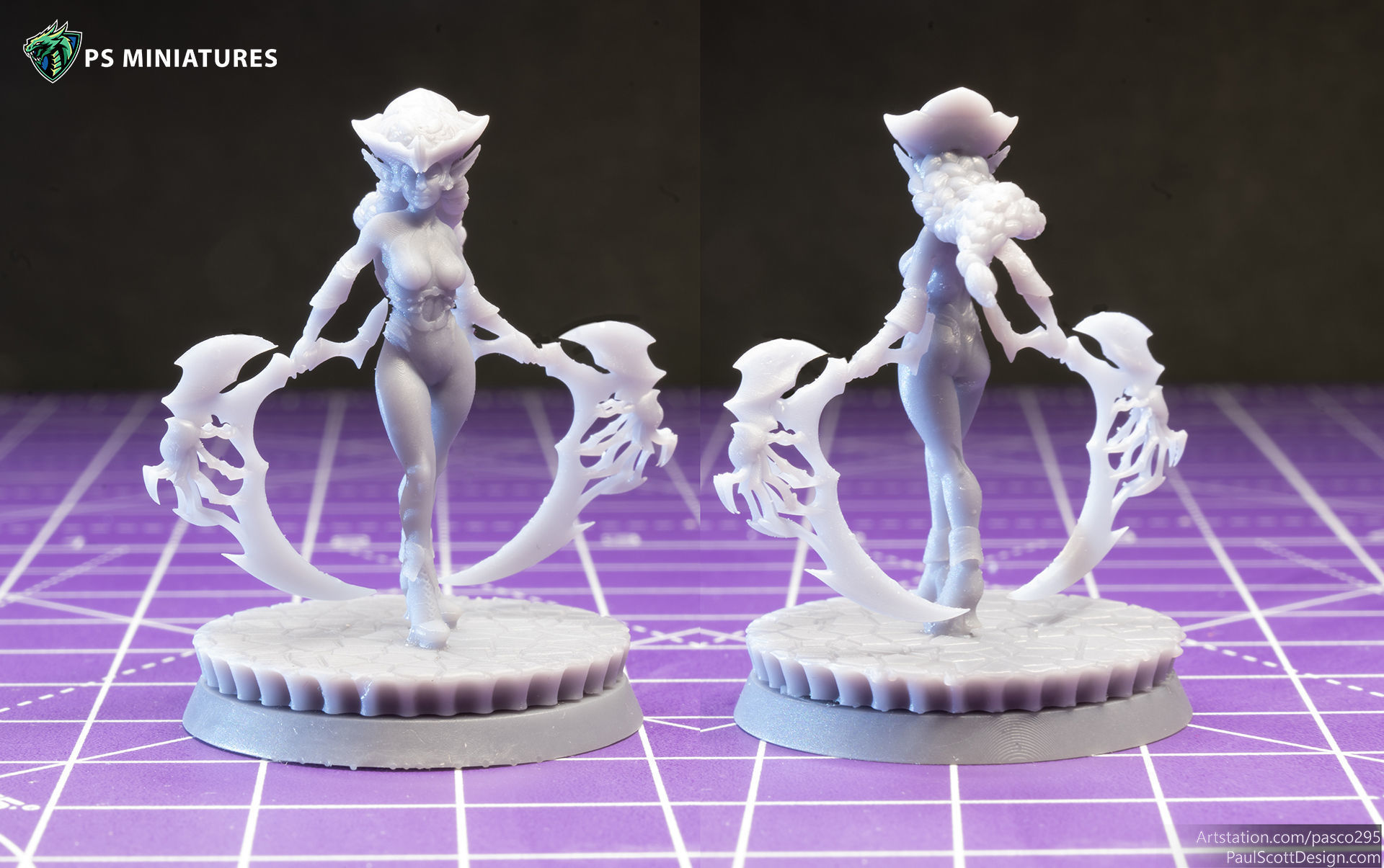 Drow Reaper Pose 2 - Includes Extra Pinup Version 3D print model_5